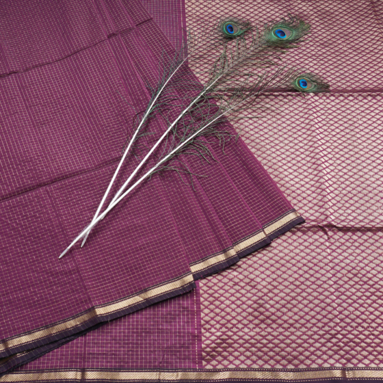 MAHESHWARI ZARI CHECKS REACH PADAR SAREE