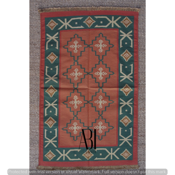  Handmade 100% Cotton Orange Rug 