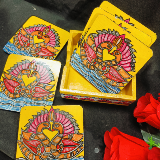 Red Flower Painting Coaster