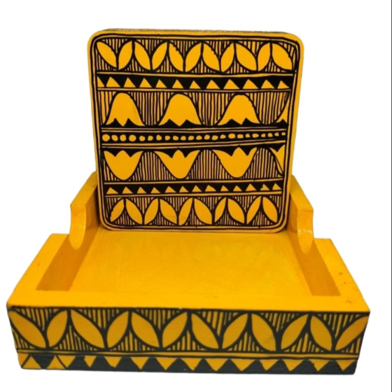 Yellow Tulip Painting Coaster