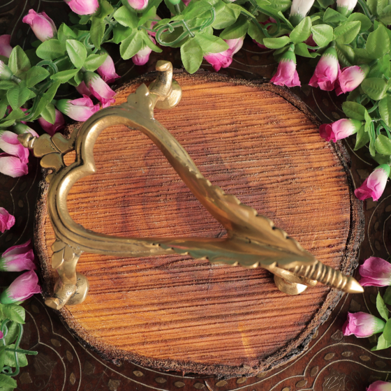 Brass Shankh Stand for Pooja Room | Decorative Brass Conch Holder for Temple & Home Decor BH11217