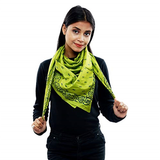 Eri Silk Printed Scarf | Green | 1.1 meter