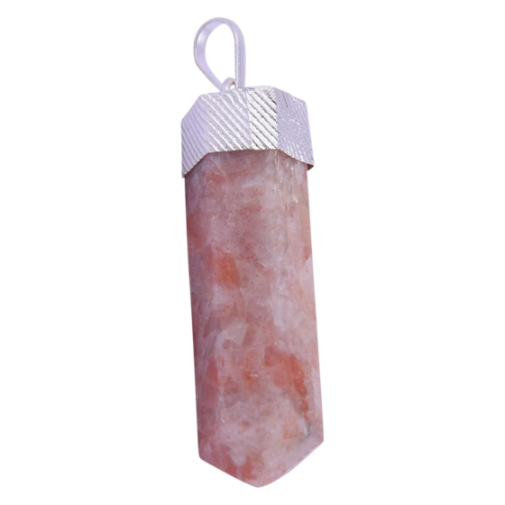 Handmade Sunstone Pencil Pendant for Reiki Healing