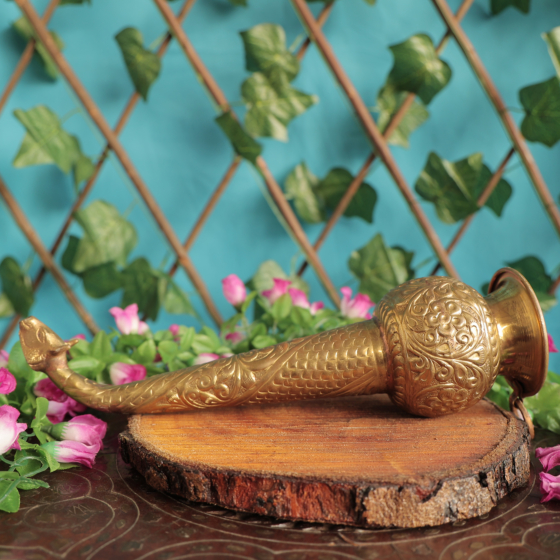 Brass Gaumukhi Shringi Pot for Abhishek | Pooja Shringi Kalash | Temple & Home Mandir Use BH11227