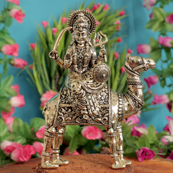Small Brass Dasha Mata Murti for Pooja & Religious Decor BH11946