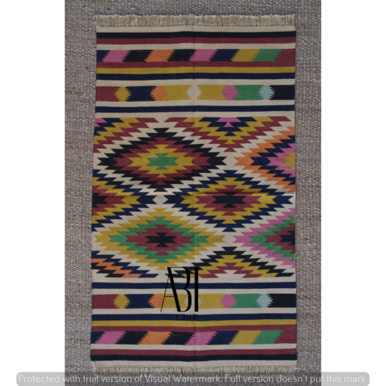 Handmade 100% Multi Color Cotton Rug (90x150 cm)