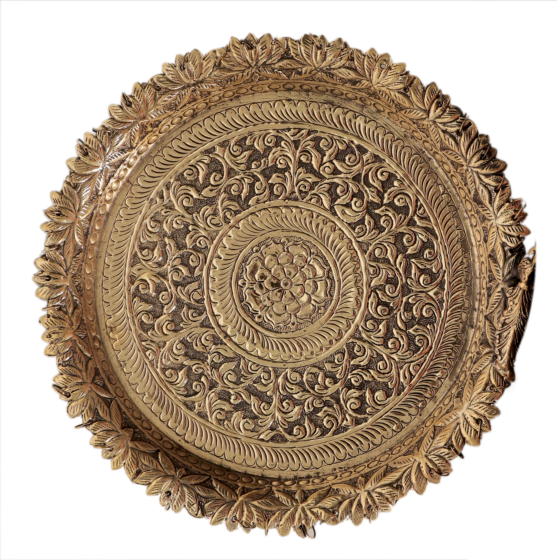 Traditional Brass Pooja Dish for Flower Decoration BH11928