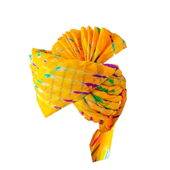 Yellow Lehriya Jodhpuri Safa Rajasthani Turban