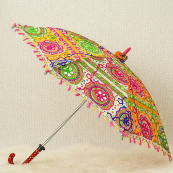Colorful Embroidered Decor Umbrella | Ethnic Decorative Parasol