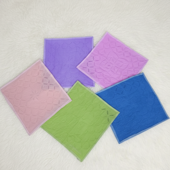 Set of 5 Applique Cutwork Table Napkins | Multicolor Dining Linen