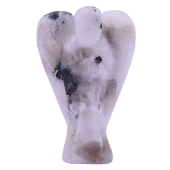 Handcarved Rainbow Moonstone Angel Figurine