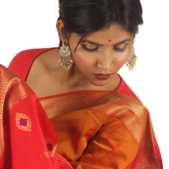 Radiant Mustard Maheshwari Charm | Handwoven Maheshwari Saree