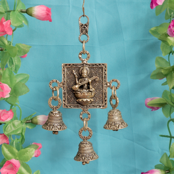 Decorative Brass Saraswati Bell Hanging. BH11976