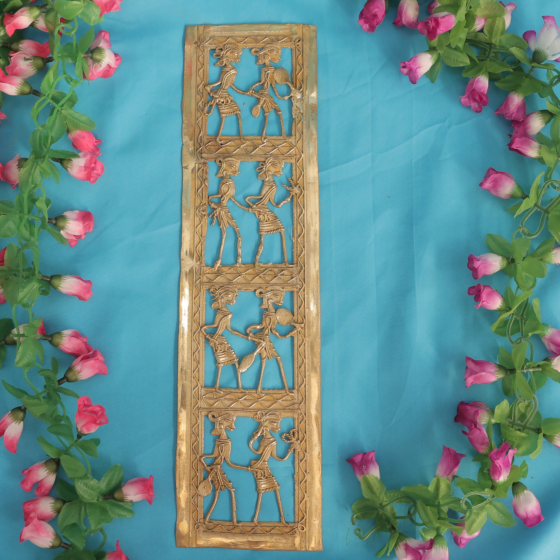 Traditional Tribal Dhokra Brass Wall Decor for Home & Living Room BH11934
