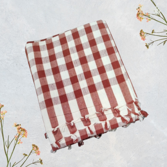 Pure Cotton Handloom Bedsheet | Brown