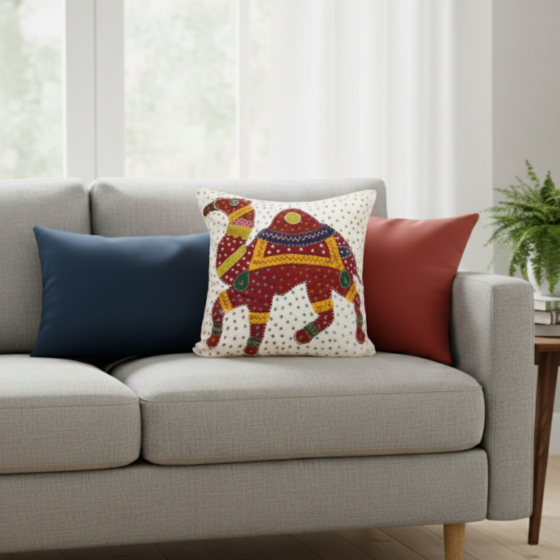  Camel Applique Cushion Cover | Decorative Home & Living