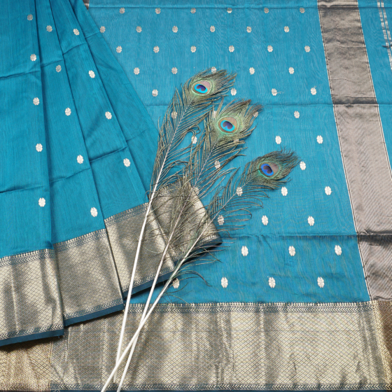 MAHESHWARI BIG DIAMOND ZARI BORDER SAREE