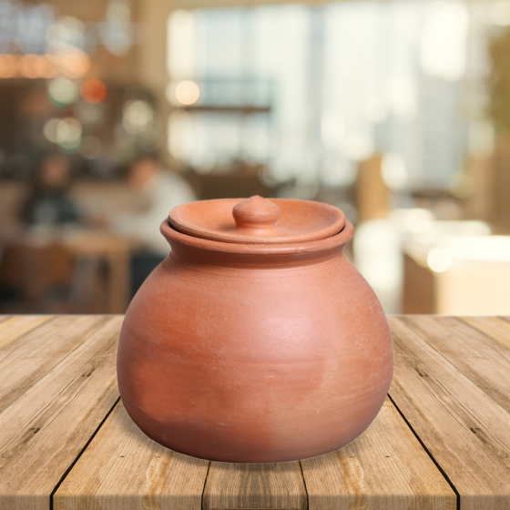 Dahi Handi Curd Pot with lid 500 ML Terracotta