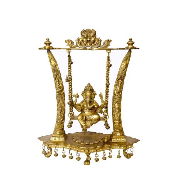 Brass Lord Ganesha on Swing KBH00017