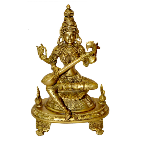 Brass Goddess Sarasvati Idol KBH00037