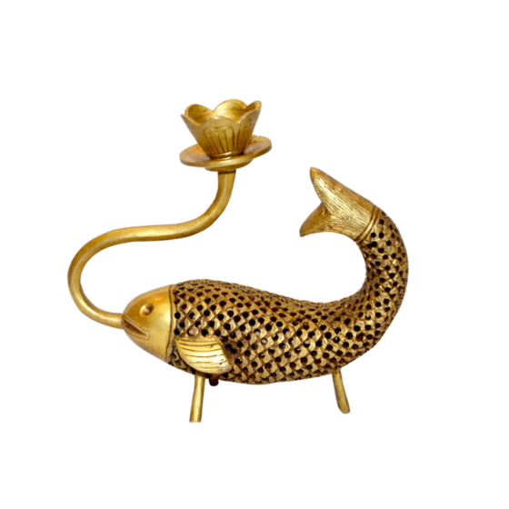 Brass Fish with Candle Stand KBH00045