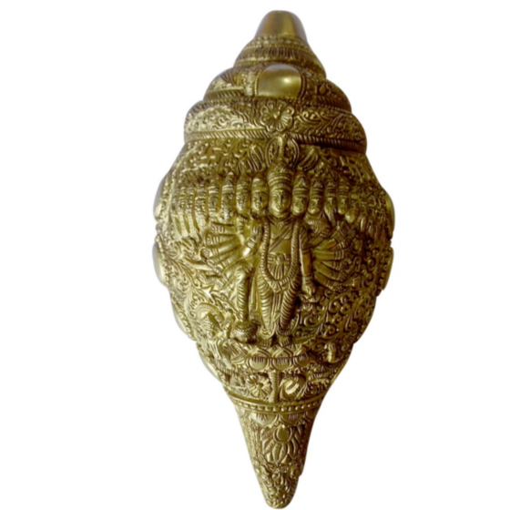 Brass Lord Vishnu 10 Faces Shankh Showpiece KBH00123