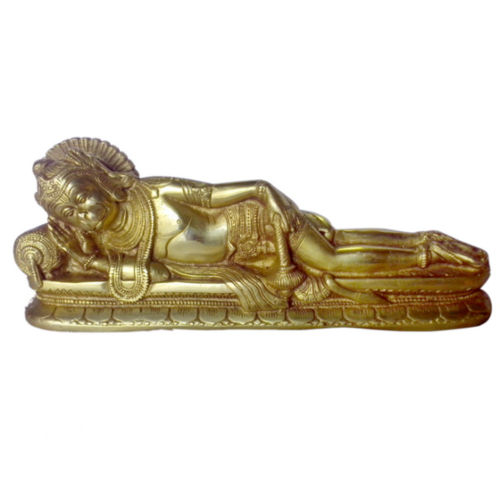 Brass Lord Hanuman Sleeping Posture Idol KBH00142