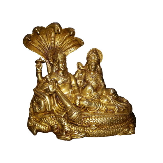 Brass Lord Vishnu & Goddess Lakshmi Statue Set KBH00166