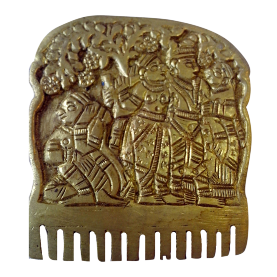 Handcrafted Radha-Krishna Brass Miniature Comb