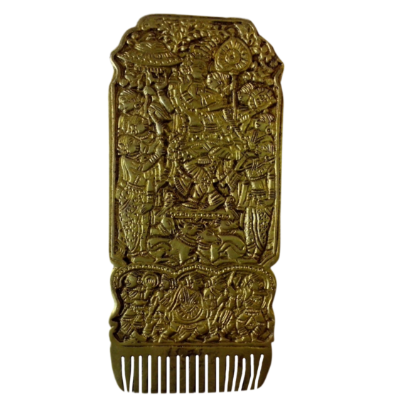 Brass Radha Krishna Ganesha Artistic Comb Miniature KBH00278