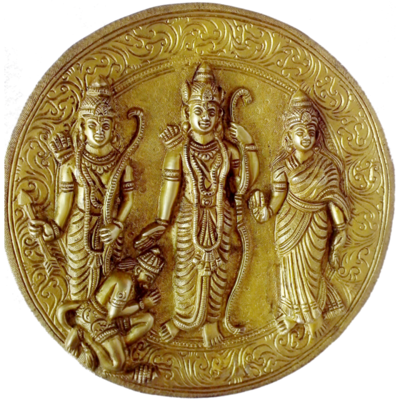 Brass Ram Darbar Plate Wall Hanging KBH00391