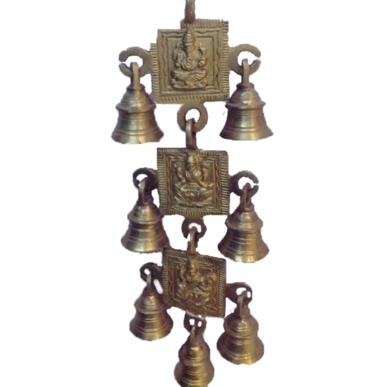 Brass Ganesha Laxmi Sarasvati Bell KBH00501