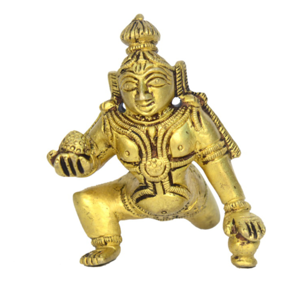 Brass Bal Krishna Statue Idol KBH00712