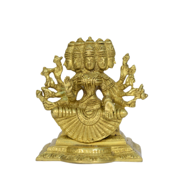 Brass Panch Mukhi Gayatri Devi Statue Idol KBH00721