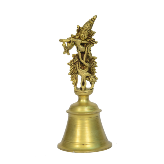 Brass Bell with Krishna Statue KBH00734