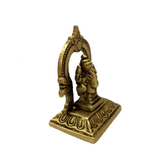 Brass Kaman Ganesha Small Idol KBH00860