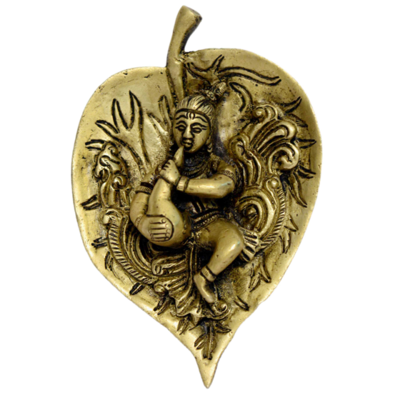 Handcrafted Black Metal Bal Krishna Wall Hanging KBH00956