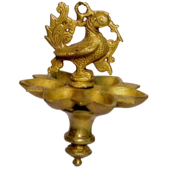 Brass Peacock Hanging Diya KBH00968
