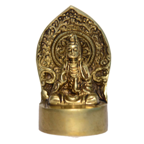 Brass Sitting Buddha with Kaman Spiritual Figurine KBH00976