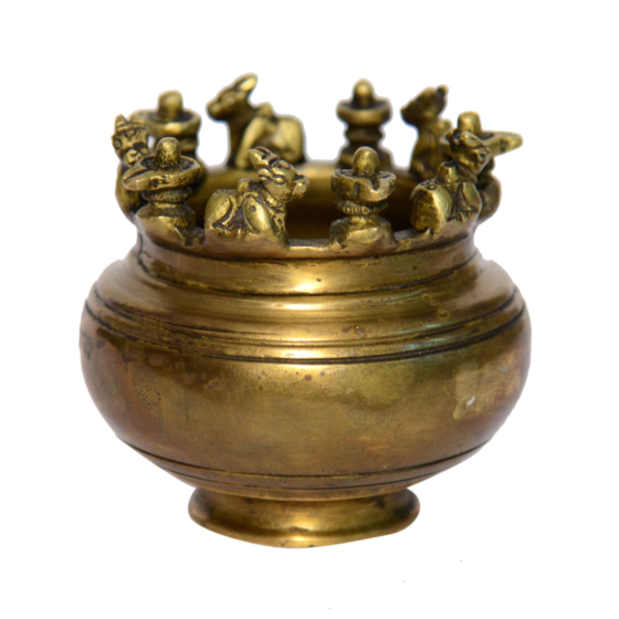 Brass pot with shivling & nandi  KBH01005