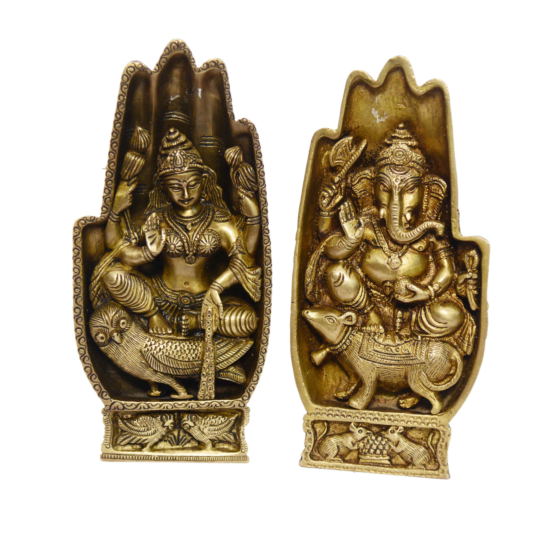 Brass Ganesha laxmi hand pair  KBH01008