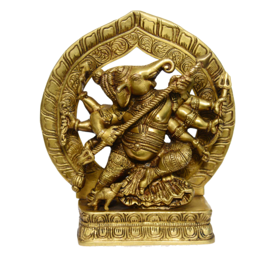 Brass 8 hand Ganesha with kaman  KBH01009