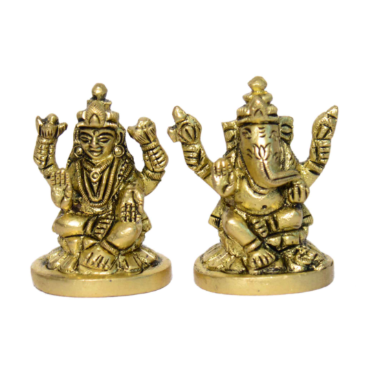 Brass Set of Ganesh and Laxmi Idol KBH01016