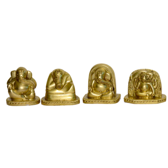  Brass Ashtavinayak Ganesha Set 8 Form Ganesha Statue KBH01022