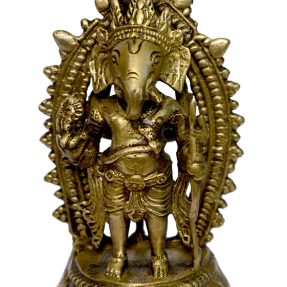 Brass Ganesha with Trishul Idol KBH01029