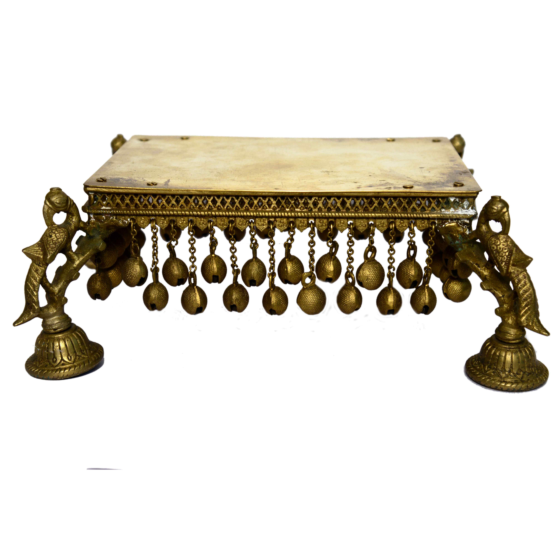 Brass peacock with bell bajath | KBH01055