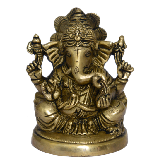 Brass Ganesha Medium 4 Inch | KBH01069