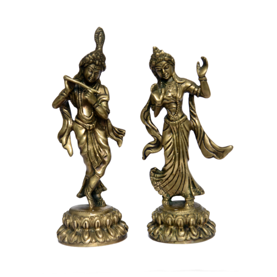 Brass dancing radha krishna pair | KBH01071