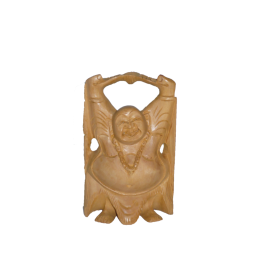 Handcrafted Wooden Laughing Buddha Statue BH01132
