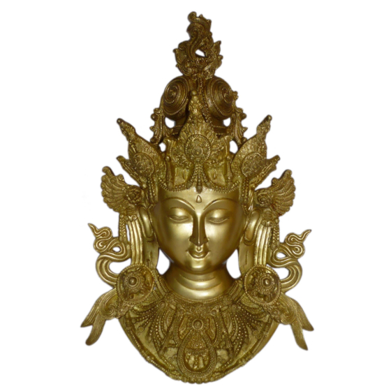 Brass Tara Devi Face Wall Hanging KBH01208
